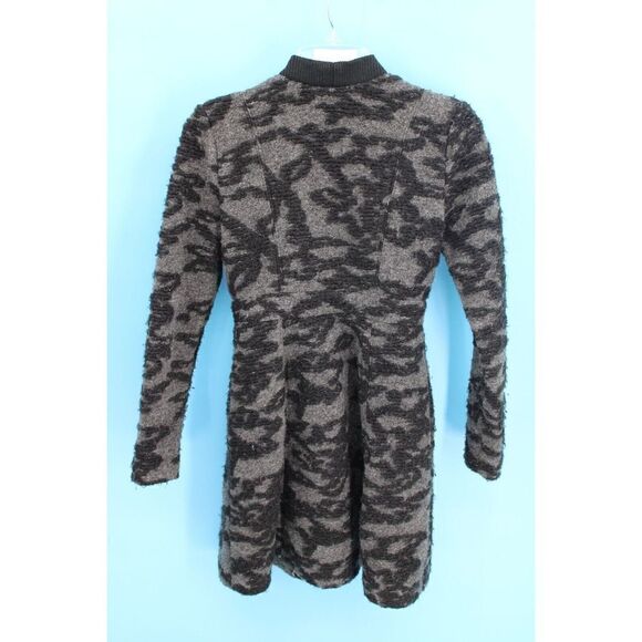 Anthropologie Plenty by Tracy Reese Gray/Black Coat Size 0 ZIPPER & TOGGLE CLOSE - Picture 4 of 6